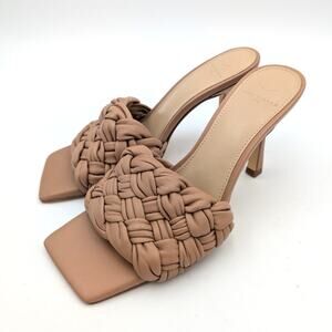 Marc Fisher LTD Draya Braided Heeled Sandal Women's Natural Size US6.5M EU37